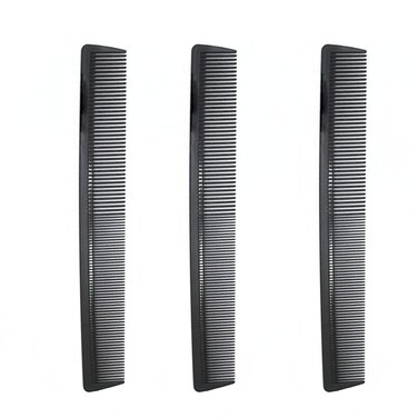 Carbon Fiber Cutting Comb, 8.3inch Anti-Static Professional Heat Resistant Comb for All Hair Types - Fine and Wide Tooth Barber Comb, 3 Pack