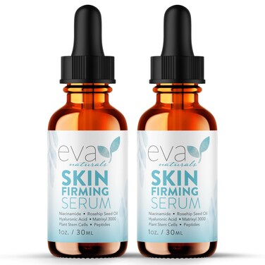 Eva Naturals Skin Firming Serum with Hyaluronic Acid, Vitamin C, and Niacinamide for Face - 2 Pack