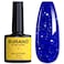 BURANO Glitter Gel Nail Polish, LED UV Nail Gel Shimmer Holographic Effect Soak off Gel Curing Required, No Chip Gel Polish Sparkle Gel Home DIY Nail Salon (Deep Blue LP48)