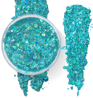 Mermaid Blue - Holographic Body Glitter Gel for Body, Face, Hair - Vegan &amp; Cruelty Free - Electric Bliss Beauty (Aqua Blue)
