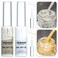 BURANO Holographic Gel Nail Polish Liner Nail Art Polish, Silver Gold Reflective Glitter Painted Gel Nail Design Polish 2 Bottle 8ml, Build in Thin Nail Brush Gel Nail Polish Curing Required LX17 LX13