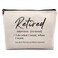 Funny Retired Definition Makeup Cosmetic Bag, Funny Retired Linen Makeup Travel Toiletry Bag, Retirement Cosmetic Bag Gifts for Women Coworker Employee Boss Teacher Nurse Mom Aunt Grandma