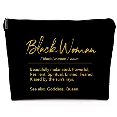 Black Girl Stuff Revolt Cosmetic Bag, African American Makeup Bag for Purse, Black Girl Makeup Bag, Gifts for Black Women, Black Woman Definition Inspirational Toiletry Bag