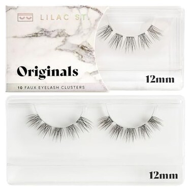 Lilac St - Originals Natural Faux Eyelash Clusters (12mm) - Soft, Natural Look - DIY Lash Extension Wisps - Lightweight &amp; Lifelike - Lasts 10 Days - Cruelty Free, Vegan, Women Founded - 10 Lashes