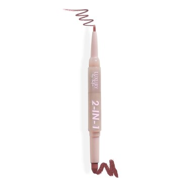 2 in 1 Lipstick Lipliner Retractable Pencil Semi Matte, Vegan, All Natural, Cruelty Free