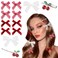 Red Bow Hair Clips 12PCS Coquette Bows Cherry Hair Pins Lace Hair Bows Plaid Mini Bow Clips Cute Gingham Hair Bow Y2k Hair Clips for Girls Women