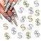 16PCS Money Dollar Nail Charms 4 Styles Gold and Silver Money Nail Charms 3D Alloy Money Sign Nail Charms with Crystals Shiny Rhinestones for Nail Art and DIY Crafts Jewelry Decoration