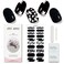 JMEOWIO Gel Nail Stickers Halloween Black White Cute Ghost Semi Cured Gel Nail Strips Wraps UV/LED Nail Supplies Nail Art Design Decoration Accessories