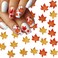 Maple Leaf Nail Charms Fall Nail Rhinestones Thanksgiving Nail Decorations Acrylic Nail DIY Nail Charm Nail Accessories Autumn Leaf Nail Art for Women Girls Salon Manicure 40Pcs