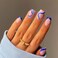 Square Press on Nails Acrylic French Fake Nails Short Swirls Cute Women's Blue False Nails Daily Wear Artificail Nails for Women&amp;Girls, 24PCS