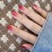Red Almond Fake Nails Medium Length-Press on Nails Gradient False Nails Full Cover False Nail - Tips 24 pcs