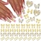 RODAKY 44PCS Gold Nail Charms 3D Bow Butterfly Charms for Nails Metal Heart Nail Gems Multi Style Luxury Nails Decoration for Manicure Design Nail Accessories