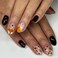Thanksgiving Day Press on Nails Short Almond Fake Nails with Almond Maple Leaves Designs Cute Fox Fall Leaves Stick on Nails Autumn Black Full Cover Glossy Acrylic Nails Glue on Nails for Women 24Pcs