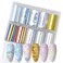 SILPECWEE 10 Rolls Glitter Nail Foil Holographic Nail Art Foil Decals Glass Nail Transfer Foil Shinny Nail Stickers Fingernail Manicure Design Nail Decoration for Acrylic Nails