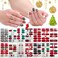 SILPECWEE 14 Sheets Nail Polish Strips Christmas Nail Wraps for Women Self Adhesive Nail Polish Stickers Gel Nail Strips Fingernails Stickers Holiday Nail Art Accessories with Nail File