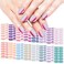 SILPECWEE 16 Sheets Mermaid Color Nail Wraps Self Adhesive Nail Polish Stickers Stick on Nail Polish Strips for Women Gel Nail Strips Fingernail Manicure Stickers with 1pc Nail File