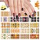 SILPECWEE 20 Sheets Nail Polish Stickers Full Nail Wraps for Women Fall and Halloween Nail Stickers Stick on Nail Polish Strips Gel Fingernail Manicure Design Self Adhesive with Nail File