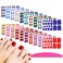 SILPECWEE 20 Sheets Toe Nail Stickers Full Nail Wraps Red Solid Color Toenail Polish Strips for Women Self Adhesive Toe Stickers Polish Gel Nail Strips for Nail Art with 1pc Nail File