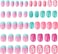 JANYUN 48 Pcs False Nail Stick on Nails Kids Full Cover Short False Nails Children Nails Gift for Kids Little Girls Nail Art Decoration