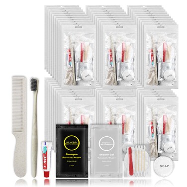 Toiletry Kits Homeless Personal Hygiene Kits for Homeless Care Package Supplies In Bulk, Disposable Travel Size Essential Women Men Toiletries Set for Hotel, Charity,Camping,Travel (20 Pack)