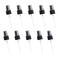 12PCS 20mm Black Spray Top Fine Mist Sprayer Plastic Spray Top for Essential Oil Bottles Reuse Replacement Pump Top with Clear Lid