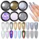 BORN PRETTY Chrome Powder Holographic Nail Art Auroras Mermaid Pearl Nail Powder Reflective Glitter Manicure Pigment 6 Boxes