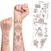 JUNEBRUSHS Henna Temporary Tattoos, 20 Sheet Brown Henna Tattoos Stickers with Large Patterns for Women Wedding Festivals Party Concert Make up Fake Face Hand Arm Leg Tattoos