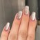 Coffin Press on Nails Short Fake Nails Glitter False Nails Press ons with Designs Glossy Full Cover Acrylic Nails Glue on Nails Artificial Stick on Nails for Women Manicure Decorations 24Pcs