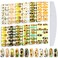 168 Pieces Sunflower Nail Stickers Floral Flower Nail Stickers 12 Sheets Sunflower Self Adhesive Nail Decals Nail Supplies Summer Nails Stickers with Nail File for Women DIY Nail Decoration