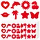 360pcs Tanning Stickers, 8 Styles Sunbathing Sticker Self Adhesive Heart Star Lips Butterfly Cherry Coconut Dolphin Sun Tan Body Tattoo Stickers Decals for Summer Beach Accessories (Red)