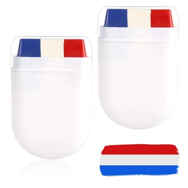 2pcs Patriotic 4th of July Face Paint, Red White &amp; Blue USA American Flag Face Paint Stick Softball Baseball Face Paint Sports Events &amp; Independence Day Stuff for Athletes Men Women Kids