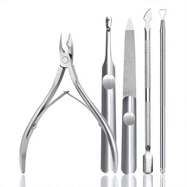 5PCS Cuticle Trimmer with Cuticle Pusher,Cuticle Kit Cuticle Nippers Manicure Set Pedicure Tools Nail Tools Professional Cuticle Cutters for Nails Professional Manicure and Pedicure Set Nail Care Kit