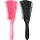 2 Pieces Detangling Brush for Afro America/African Hair Textured 3a to 4c Kinky Wavy/Curly/Coily/Wet/Dry/Oil/Thick/Long Hair, Knots Detangler Easy to Clean (Black, Pink)