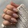 Medium Gold French Tip Press on Nails Almond Fake Nails Nude False Nails with Gold Foil Design Glossy Acrylic Glue on Nails Reusable Artificial Nail Full Cover Sticker on Nails for Women Manicure