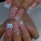 Press on Nails Medium Square French Glitter Ombre White Fake Nails with Cute Heart Design Full Cover Acrylic Glue Artificial Press Stick ons Nail for Women 24PCS