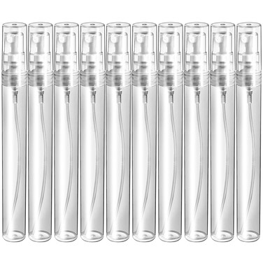 Fandamei Mini Spray Bottle, 10 Pack 10ml Plastic Spray Bottle, Fine Mist Refillable Perfume Bottle, Perfume Atomizer, Small Empty Sample Containers, Portable Travel Bottle