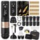 Ambition Soldier Tattoo Kit -Wireless Tattoo Machine Kit Complete with Extra 2400mAh Power 40pcs Cartridge Needles Bandage Gloves Ink Mixer Ink Cup Disposable Handle for Professional Tattoo Artists