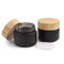 2 Pack 100g/3.4oz Black Frosted Glass Jar Cosmetic Cream Jar Empty Sample Jar Travel Refillable Makeup Pot Jar With Leakproof lids For DIY Lotion Cream Lip Balm