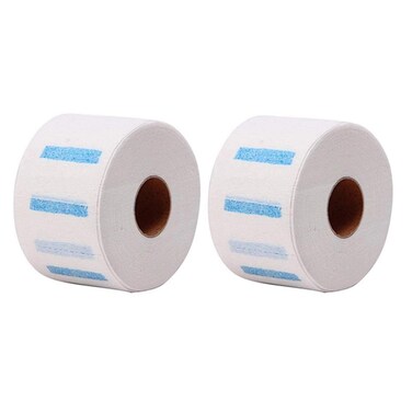 2Rolls Disposable Barber Neck Strips Hairdressing Stretchy Neck Paper Wrap Barber Accessories for Salon Barber Shop Hair Cutting Styling (White)