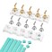 GAOY Nail Stand for Press on Nails, 2Pcs Magnetic Stand Practice Display Holder with 96Pcs Reusable Adhesive Putty for Home DIY &amp; Salon Use Manicure Tools, Golden &amp; Silver