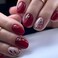 Short Press On Square Fake Nails with Glitter Leaves Designs - Red Full Cover Glue On Nails - Glossy Acrylic Press Ons - 24 Pcs