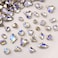 48 Pcs Big Mix Sizes Different Shape Nail Rhinestones 12 Styles 3D Glass Crystals Diamonds Love Distorts Heart Super Shiny Charms Gems Stones DIY Nail Art Decoration Craft Jewelry (Moonlight)