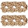 Sufermoe 6 Pcs Satin Silk Hair Scrunchies, Light Brown 4.5 Inch Elastic Hair Ties for Women and Girls - Versatile Hair Accessories for Ponytails, Buns, and Different Hairstyles