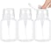 Layhit 3 Pack 6.8 oz Push Down Pump Dispenser Alcohol Push Down Empty Bottles Containers Nail Polish Remover Pump Bottles Lockable Dispenser Bottle with Stickers (Clear Top Cap)