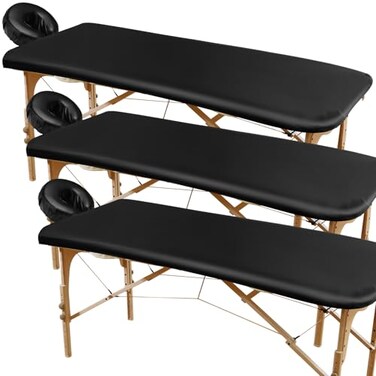 Macarrie 6 Pcs Vinyl Massage Table Covers Protection Cover with Massage Face Cradle Covers PU Leather Bed Sheet Waterproof able Protector for Tables, 28''-31'' Wide, 74'' Long