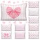 Reginary 10 Pack Coquette Pink Bow Cosmetic Bag for Woman Wedding Christmas Pink Aesthetic Makeup Bag Lovely Heart Preppy Pouch Zipper Coquette Birthday Party Favor Supplies for Team Bestie Family