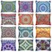 Kajaia 12 Pcs Mandala Canvas Makeup Bags Bulk Canvas Cosmetic Bag for Purse Toiletry Pouch with Zipper Travel Preppy Makeup Organizer 9.25 x 6.9 Inch Mandala Flower Cosmetic Bag Bulk for Women Adults