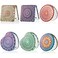 Yalikop Mini Purse Mirror Set, 6 Pieces with Various Shapes and Colors, PU Leather, Magnifying Double Sides, Portable Handheld Folding, Ideal for Makeup, Travel, Office, Parties