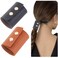 OLYCRAFT 2Pcs Leather Ponytail Holder, Hair Glove &amp; Cuff, Handmade Accessories for Women with Long Hair - Chocolate Brown &amp; Black, 2 Count