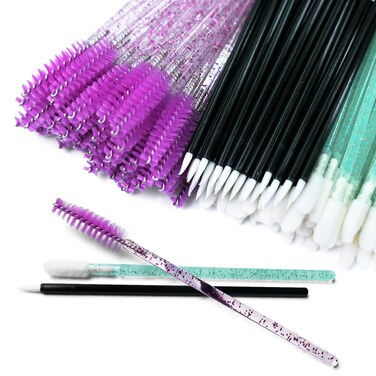 150pc Spoolies Eyelash Brush&amp;Lip Brush&amp;Eyeliner Brush&amp;Eyebrow Brush,Disposable Mascara Wands Eyebrow Spoolie Lip Wands, Eyelash Spoolies for Eyelash Extentions Lash Spoolies for Eyebrows-G